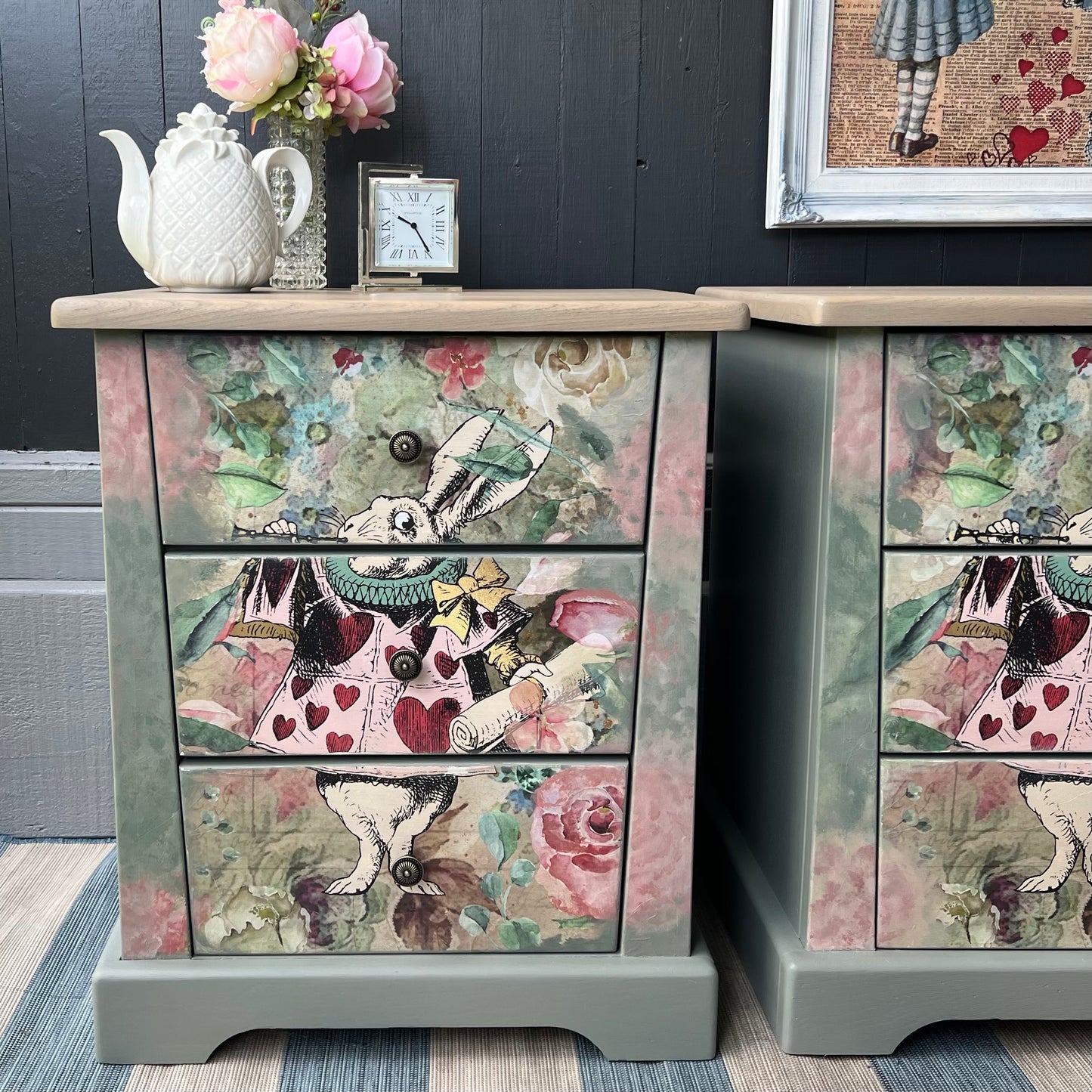 Alice in Wonderland Bedside Table/Drawersby Restyled Furniture Studio