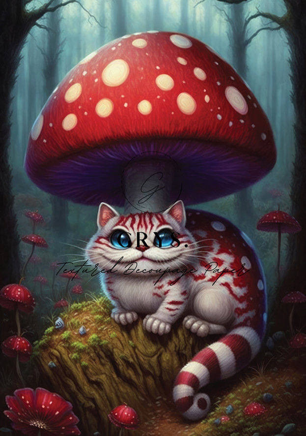 Grys Textured Decoupage Paper - Cheshire Cat