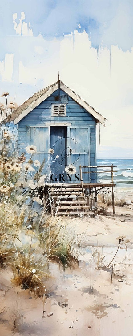 Grys Textured Decoupage Paper - Beach House Door (Large)