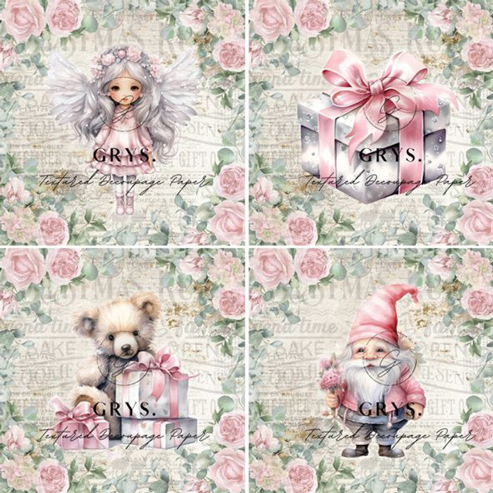 Grys Textured Decoupage Paper - Christmas Toys