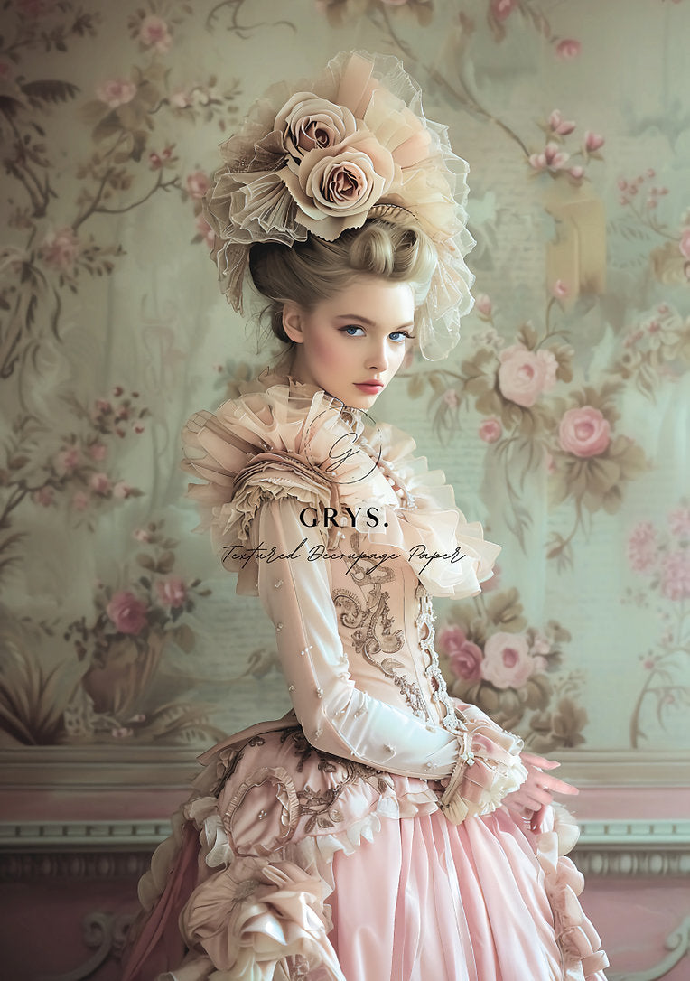 Grys Textured Decoupage Paper - Blush Belle