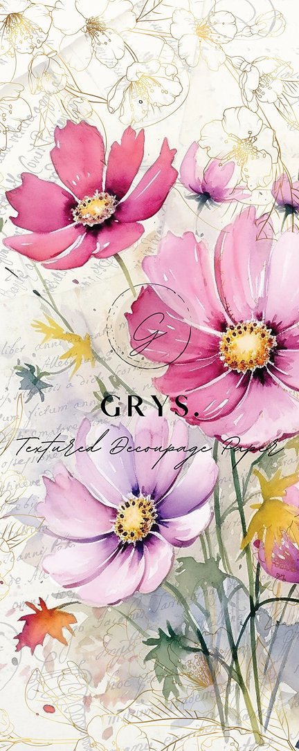 Grys Textured Decoupage Paper - Cosmos Door (Large)
