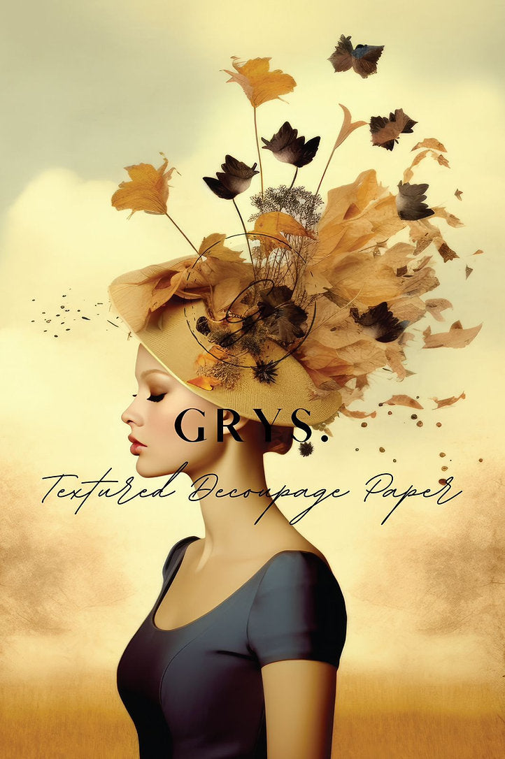 Grys Textured Decoupage Paper - Leaves in Your Hair