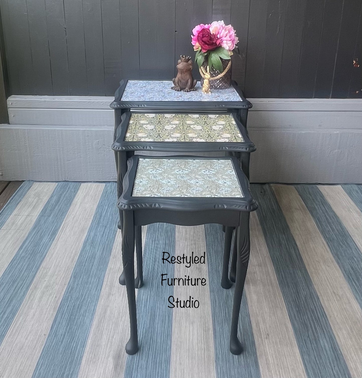 William Morris Nest of Tables by Restyled Furniture Studio