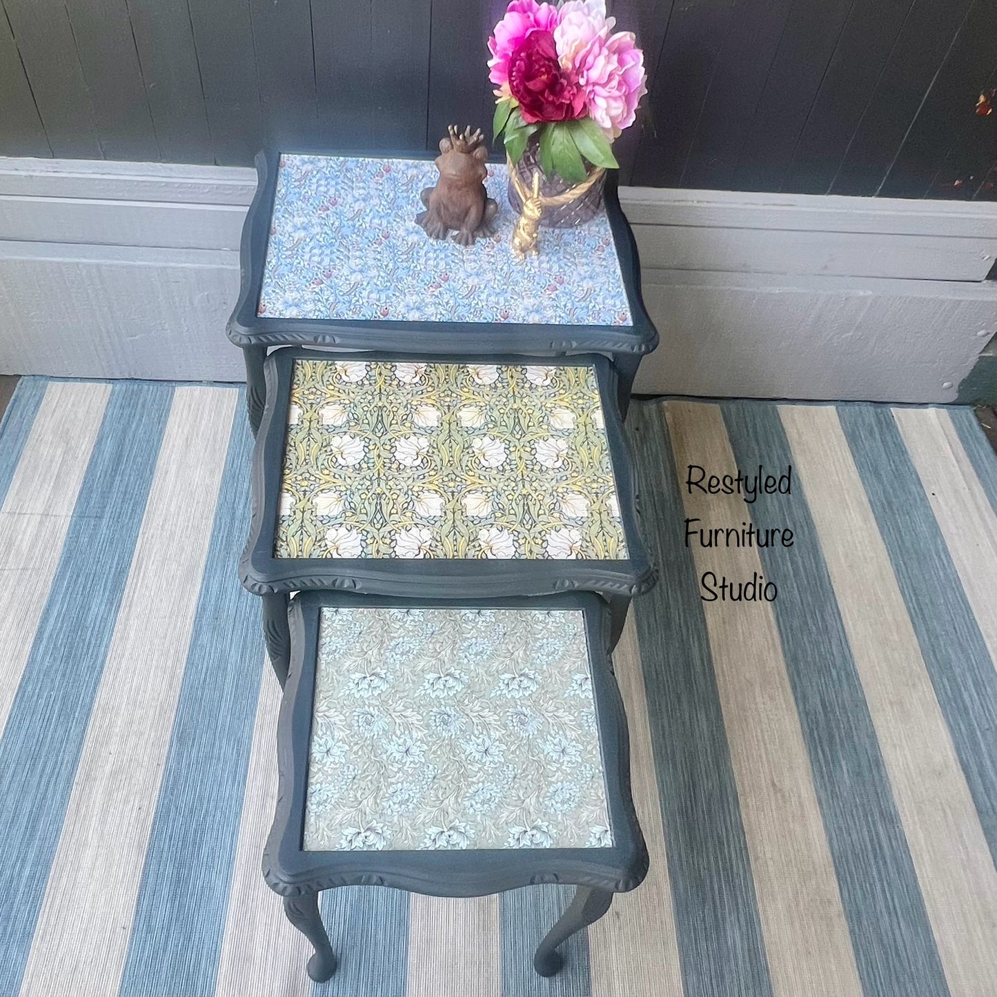 William Morris Nest of Tables by Restyled Furniture Studio