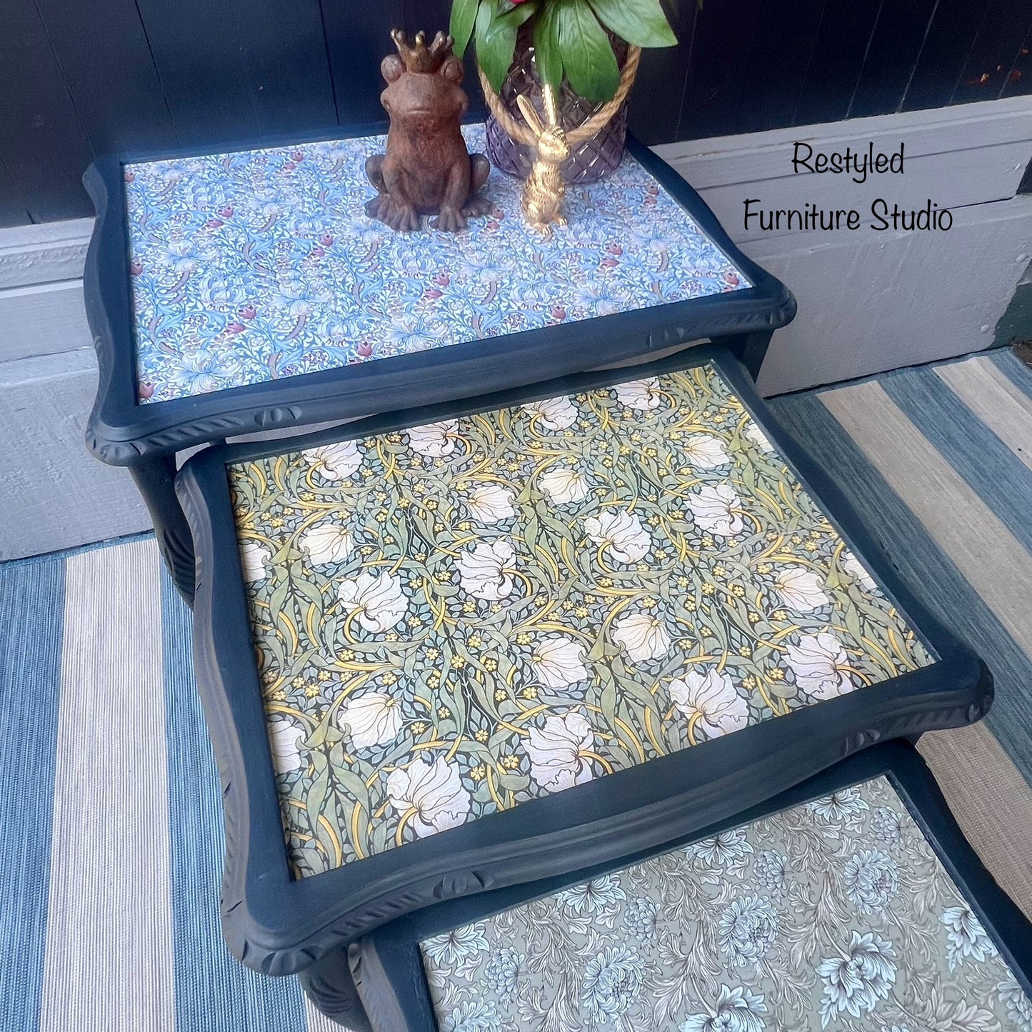 William Morris Nest of Tables by Restyled Furniture Studio