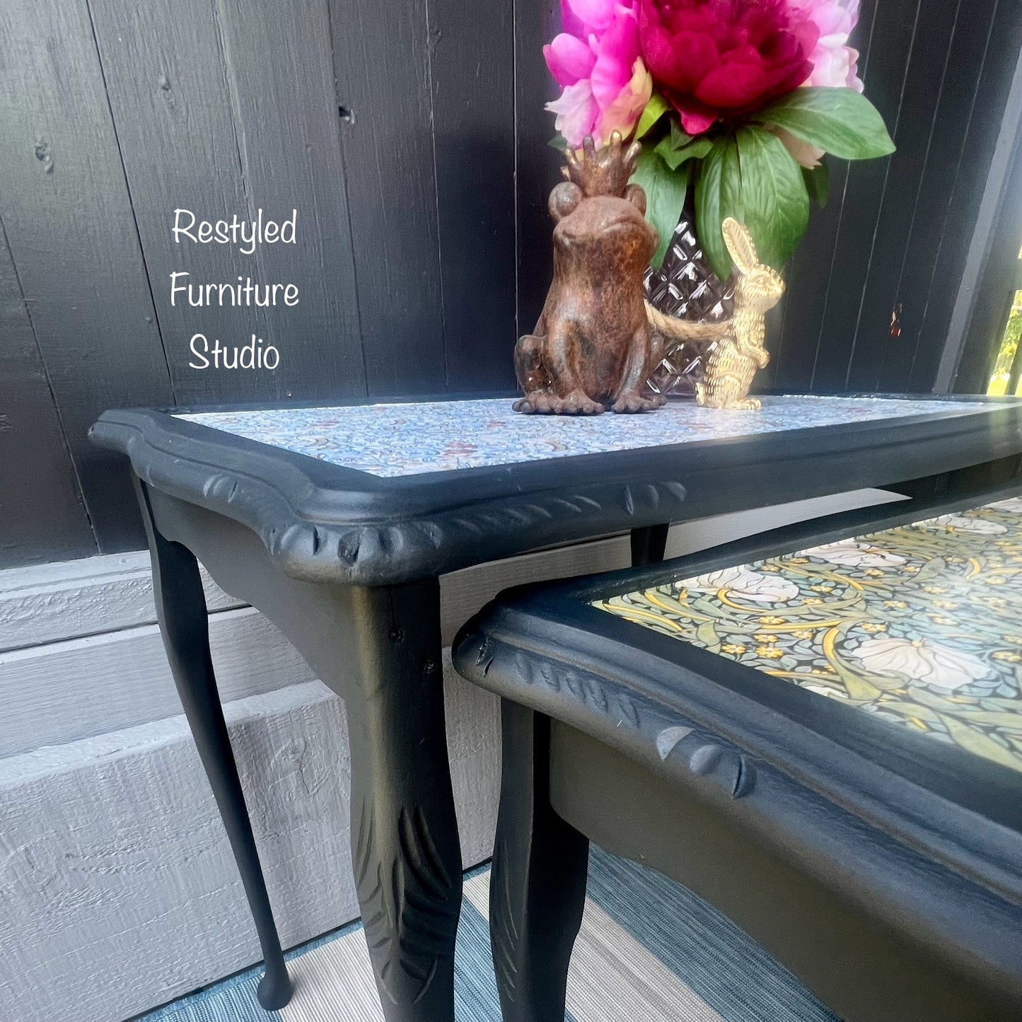 William Morris Nest of Tables by Restyled Furniture Studio