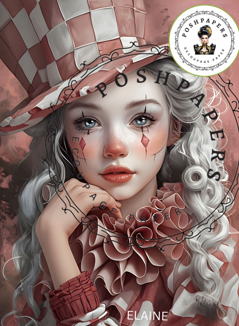 Posh Papers Decoupage Paper - Harlequin Elaine