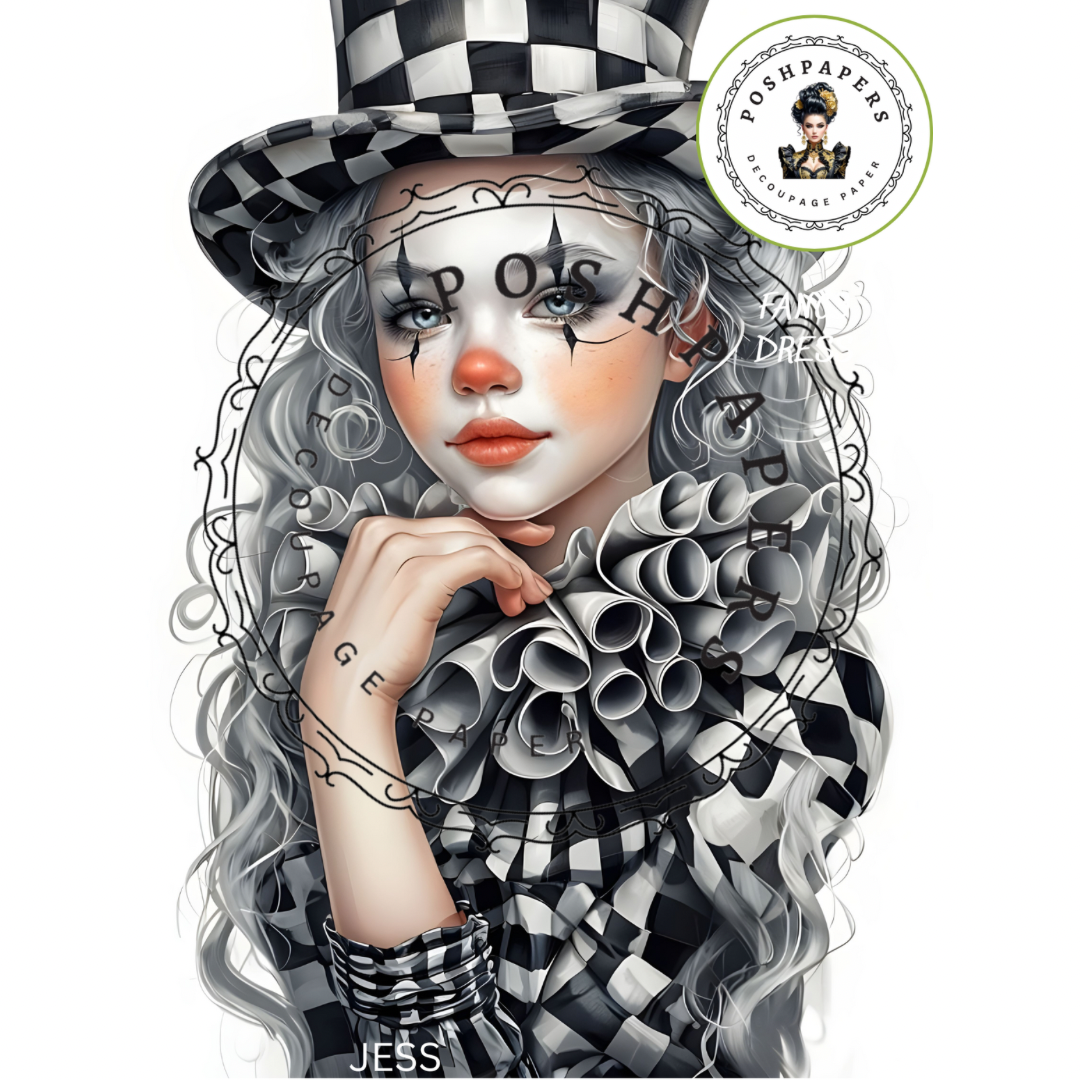 Posh Papers Decoupage Paper - Harlequin Jess