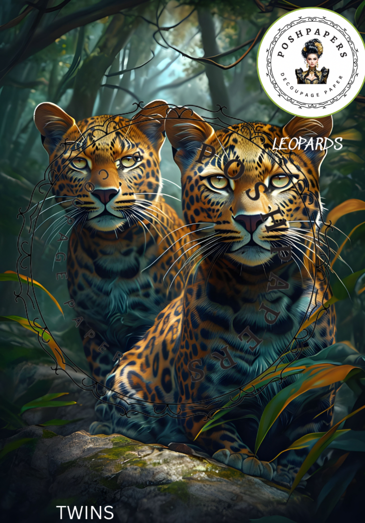 Posh Papers Decoupage Paper - Leopard Twins