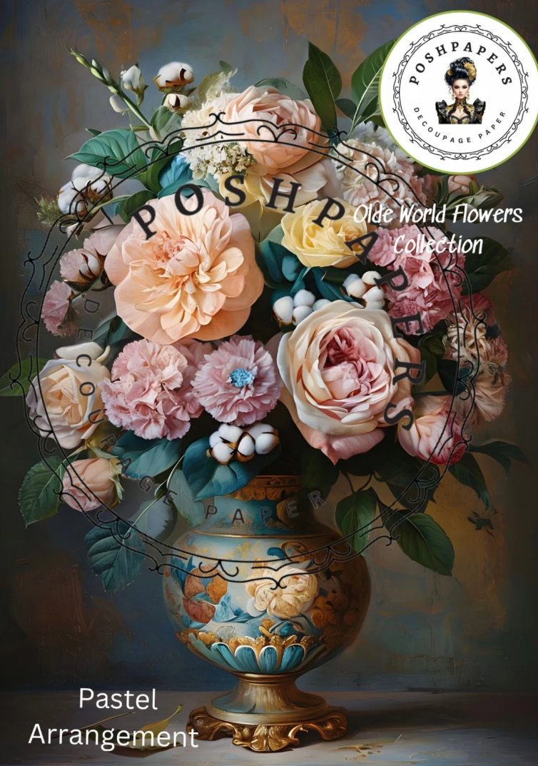 Posh Papers Decoupage Paper - Pastel Arrangement