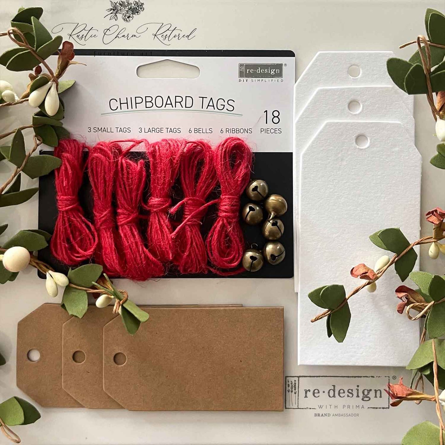 Redesign with Prima - Christmas Chipboard Tags x 6