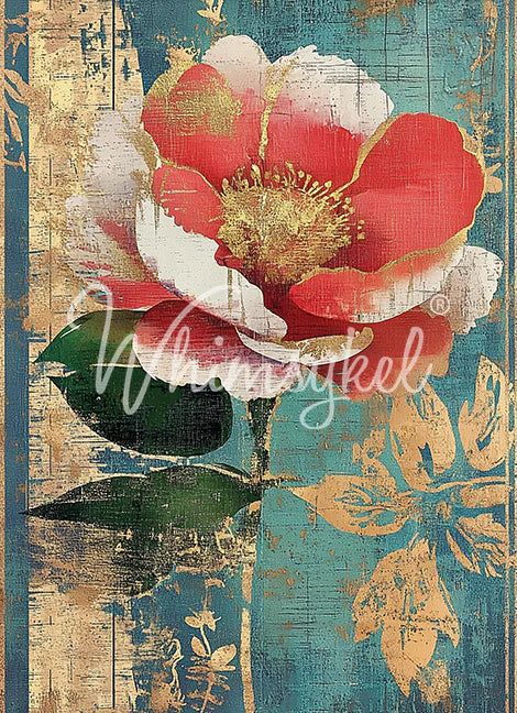 Whimsykel Decoupage Paper - Coral Blossom