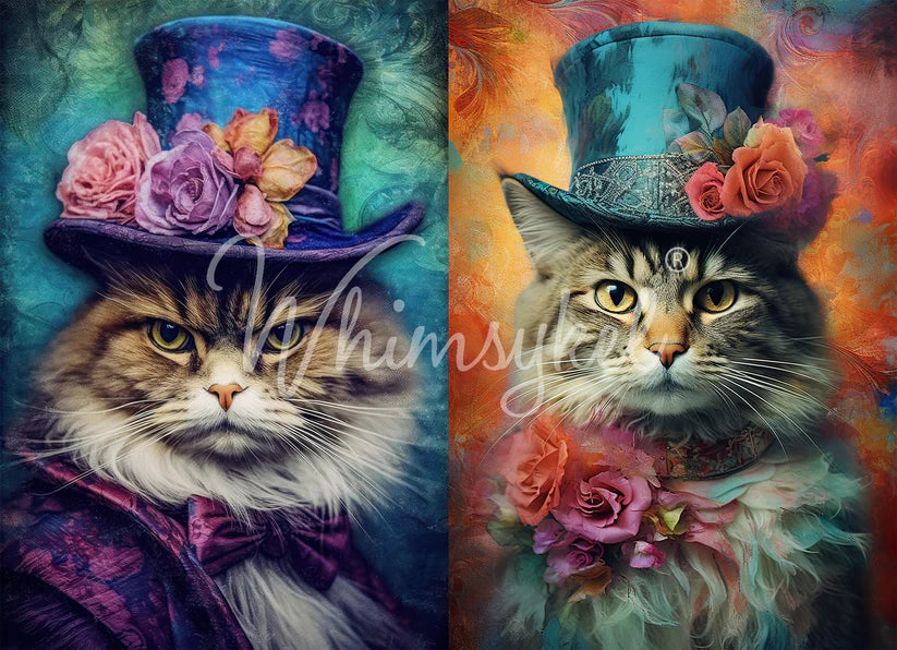 Whimsykel Decoupage Paper - Duo Cats
