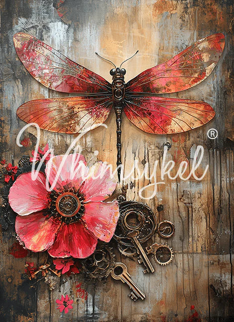 Whimsykel Decoupage Paper - Industrial Bloom