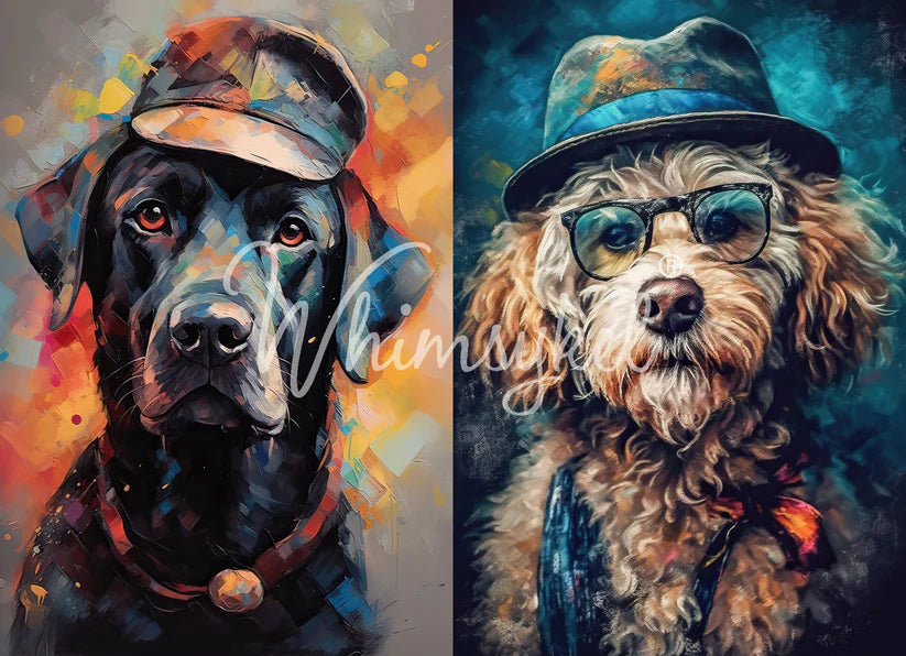 Whimsykel Decoupage Paper - Painter Doodle Duo