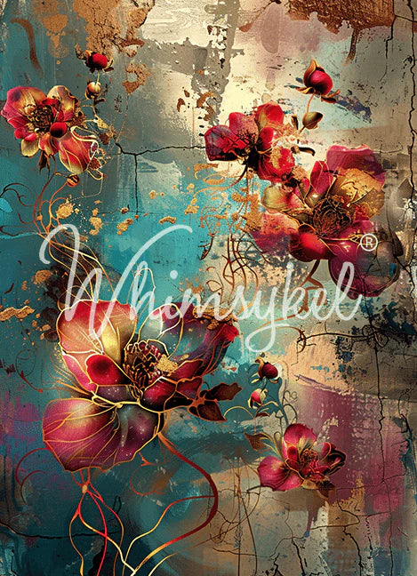 Whimsykel Decoupage Paper - Patina Petals
