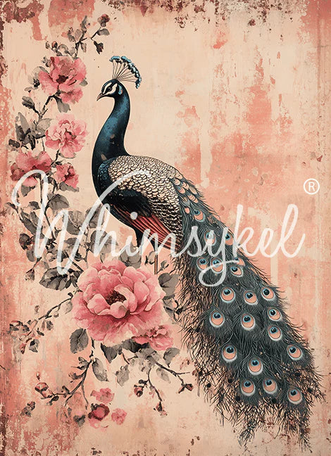 Whimsykel Decoupage Paper - Peacock