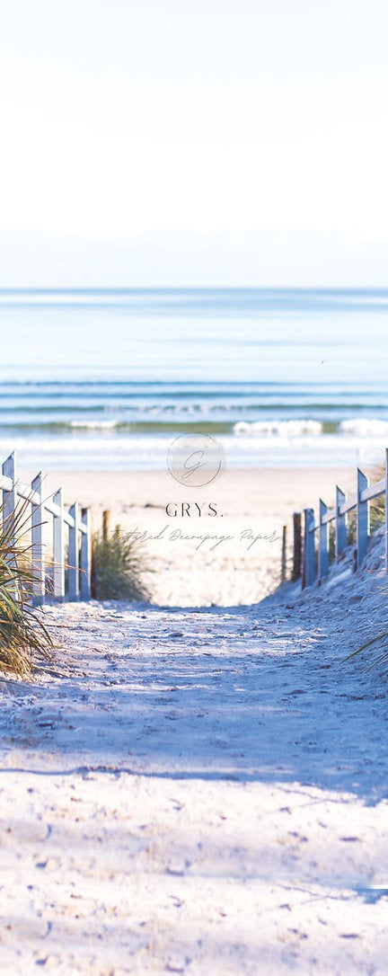Grys Textured Decoupage Paper - Beach Door (Large)