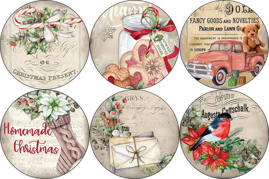 Grys Textured Decoupage Paper - Christmas Ornaments