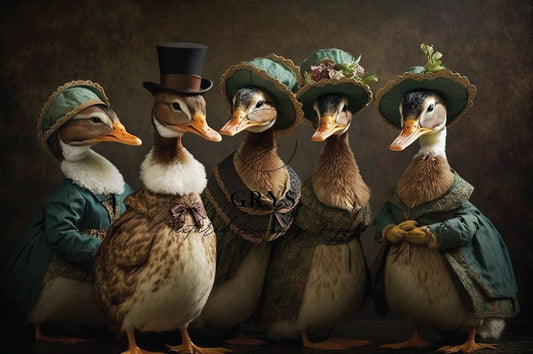Grys Textured Decoupage Paper - Ducks in a row
