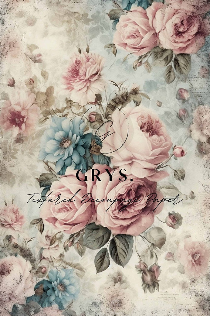 Grys Textured Decoupage Paper - Dusty Rose