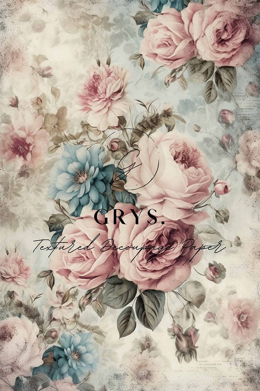 Grys Textured Decoupage Paper - Dusty Rose