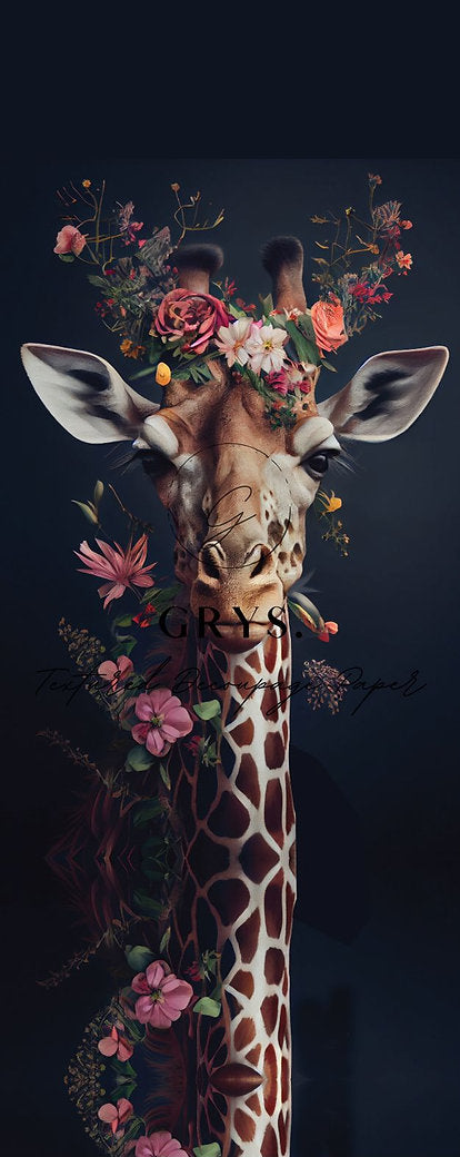 Grys Textured Decoupage Paper - Gerry Giraffe Door Panel