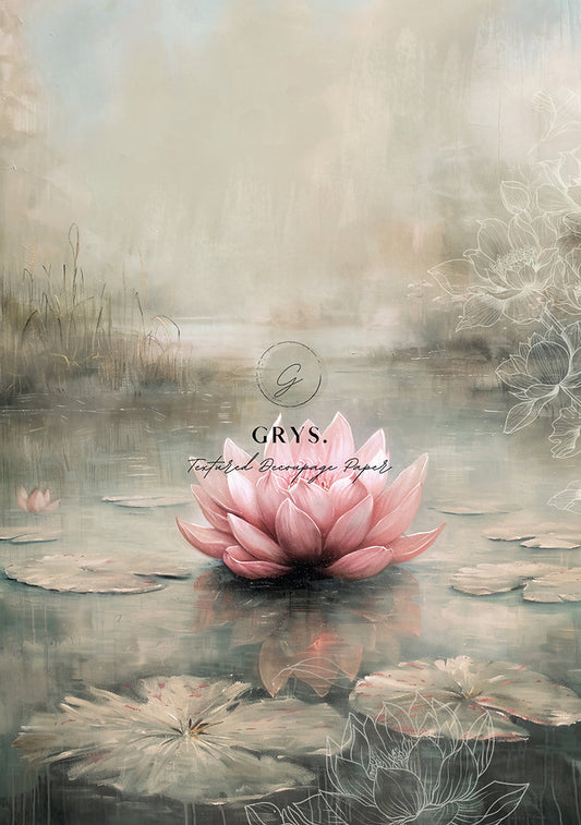 Grys Textured Decoupage Paper - Waterlily