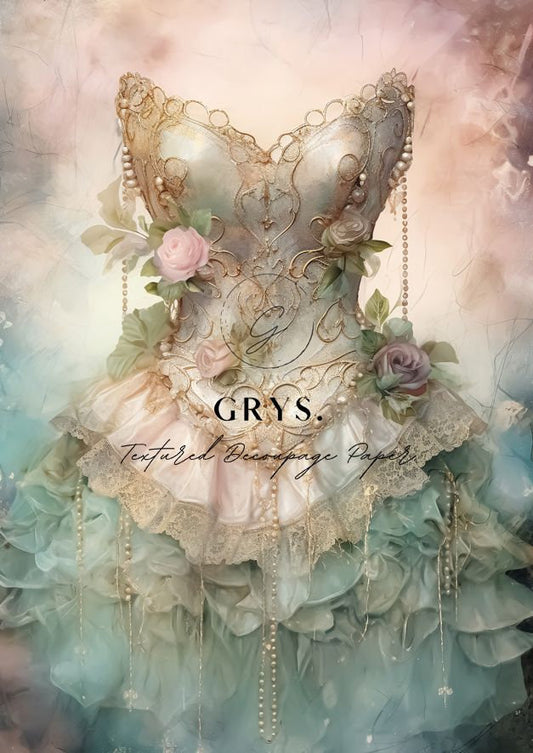 Grys Textured Decoupage Paper - Dress to Impress