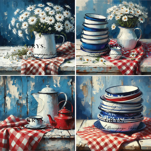 Grys Textured Decoupage Paper - Karoo Kitchen (Fours)