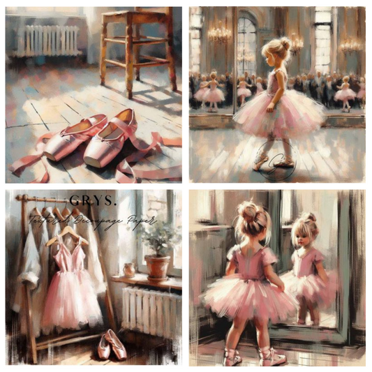 Grys Textured Decoupage Paper - Little Ballerina (Fours)