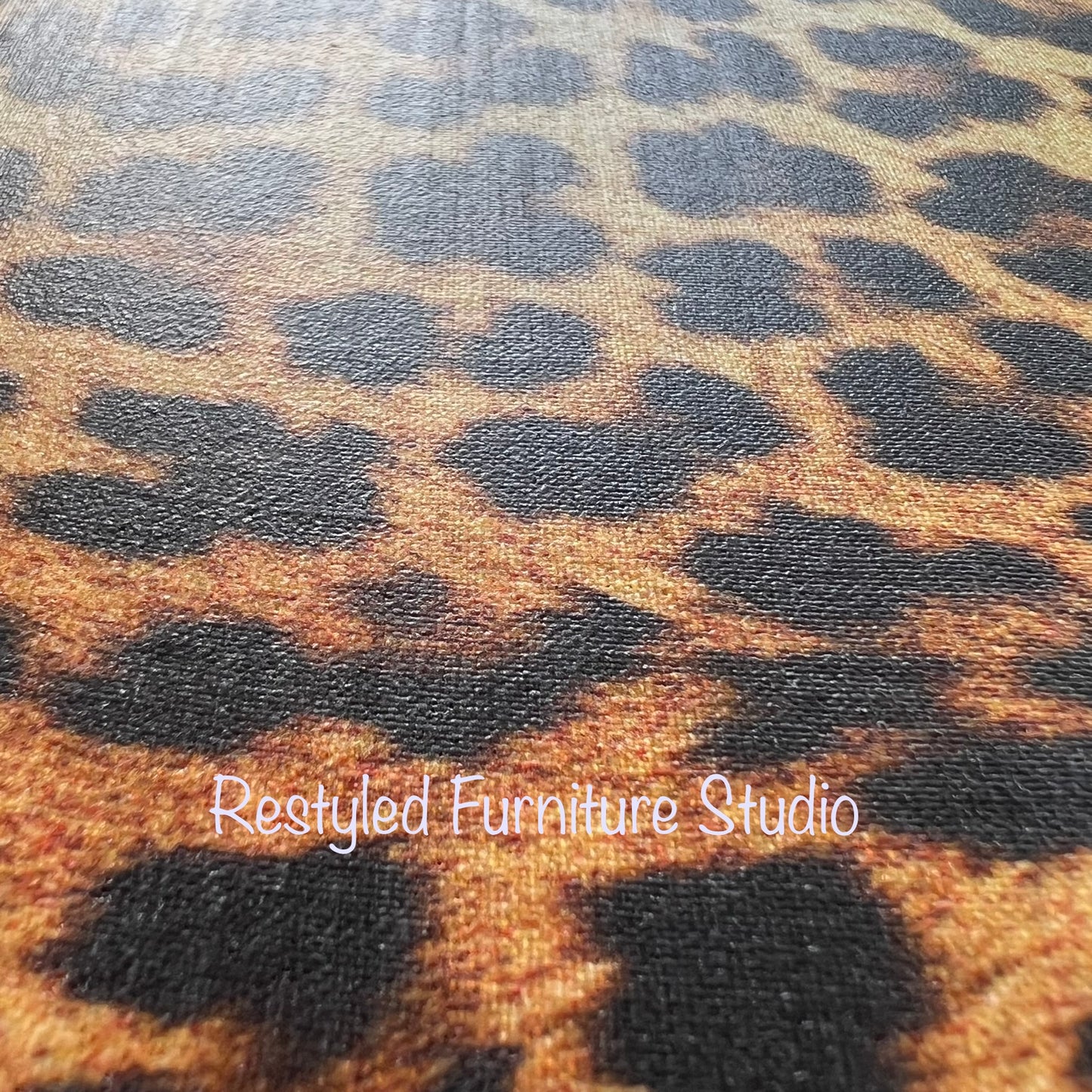 Leopard Print Queen Anne Bedside Table by Restyled Furniture Studio