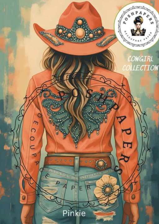 Posh Papers Decoupage Paper - Cowgirl Pinkie