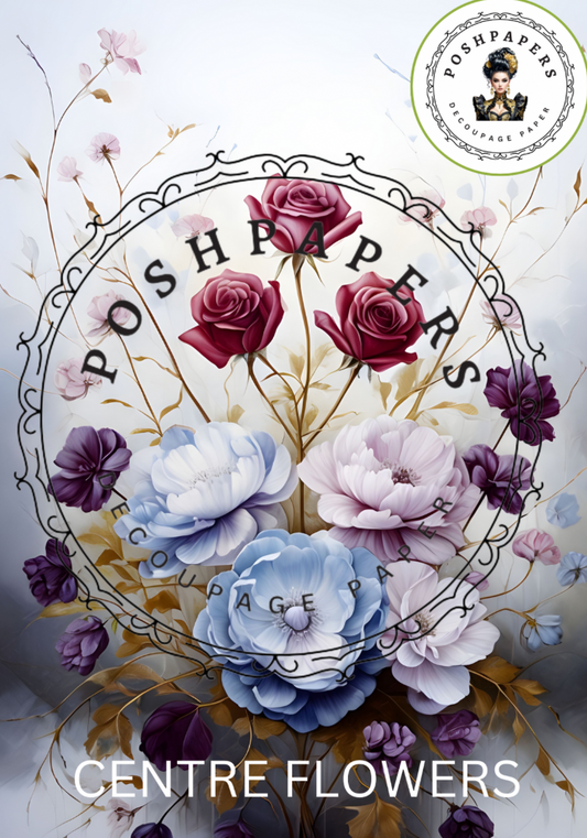 Posh Papers Decoupage Paper - Flowers Centre