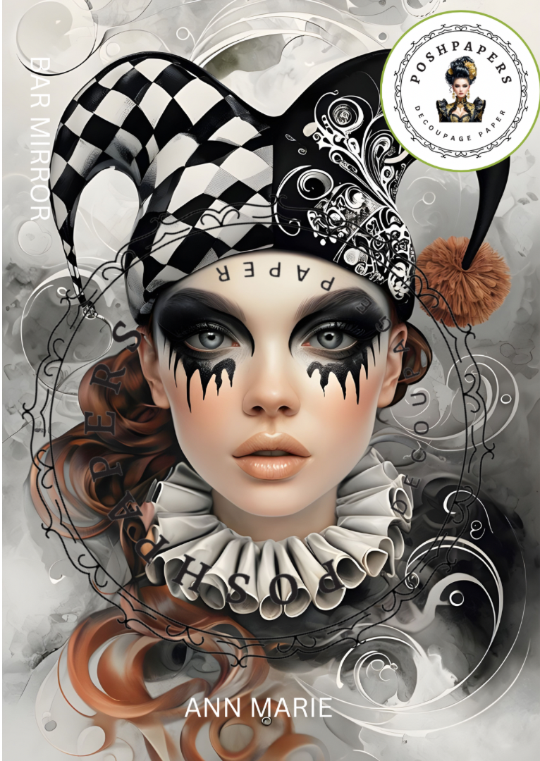 Posh Papers Decoupage Paper - Harlequin Ann Marie