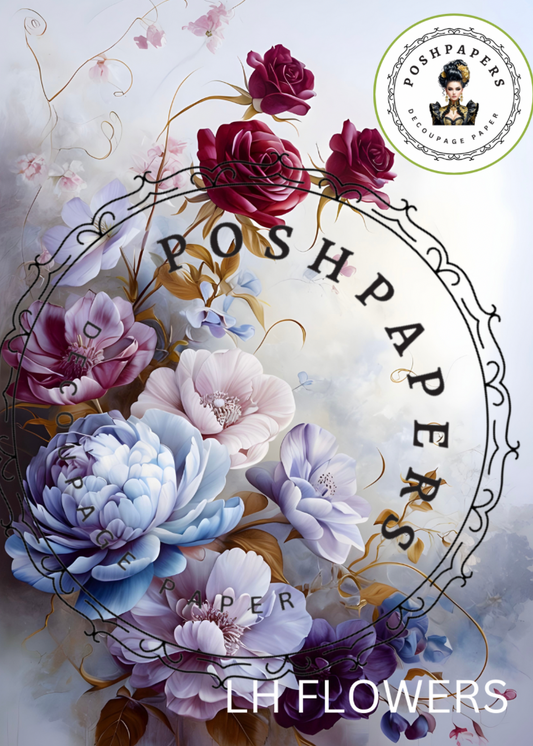 Posh Papers Decoupage Paper - Flowers Left Hand