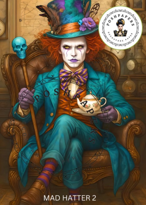 Posh Papers Decoupage Paper - Mad Hatter 2