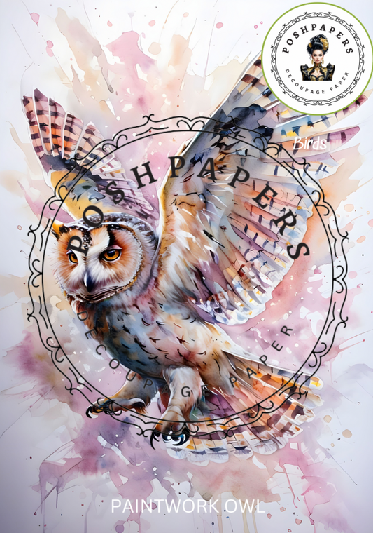 Posh Papers Decoupage Paper - Paintwork Owl