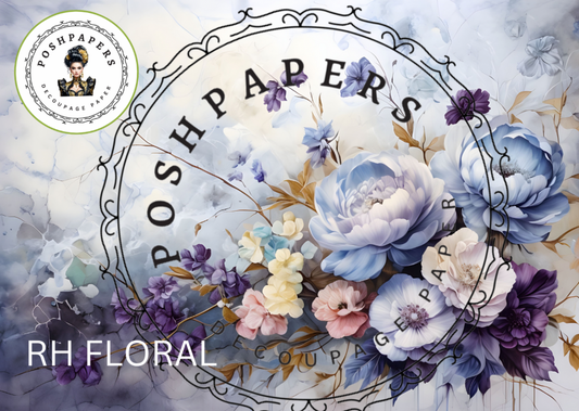 Posh Papers Decoupage Paper - Floral Right Hand