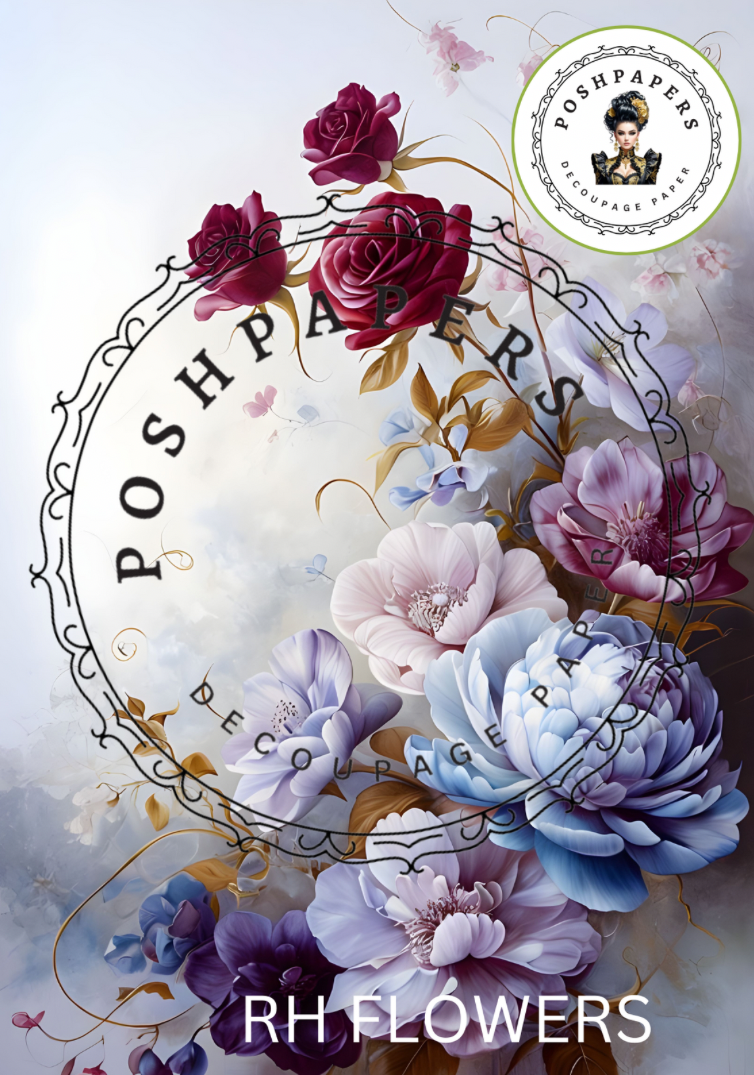 Posh Papers Decoupage Paper - Flowers Right Hand