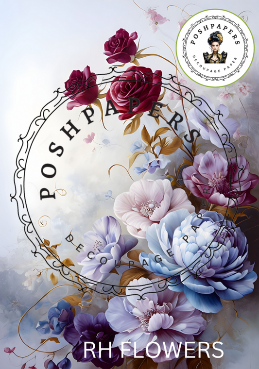 Posh Papers Decoupage Paper - Flowers Right Hand