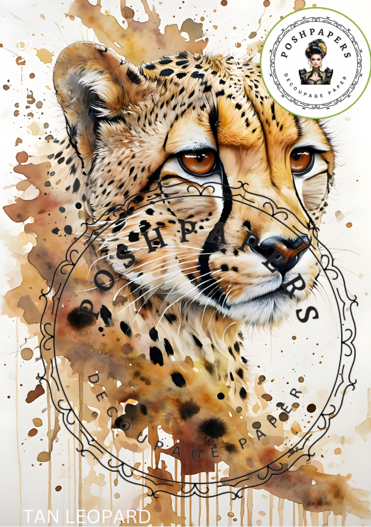 Posh Papers Decoupage Paper - Tan Leopard
