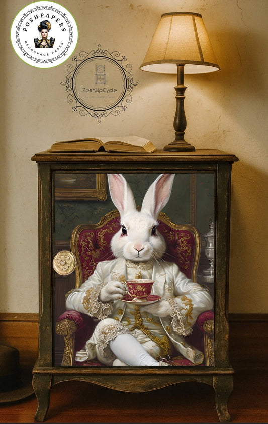 Posh Papers Decoupage Paper - The White Rabbit