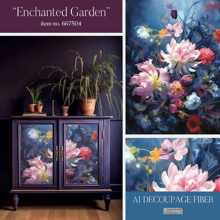 Redesign A1 Decoupage Fiber Décor Tissue Paper - Enchanted Garden