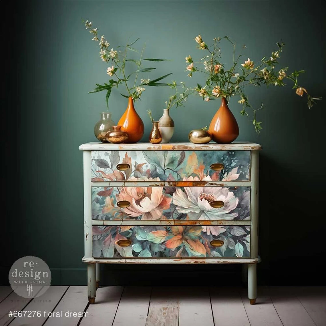 Redesign A1 Decoupage Fiber Décor Tissue Paper - Floral Dream