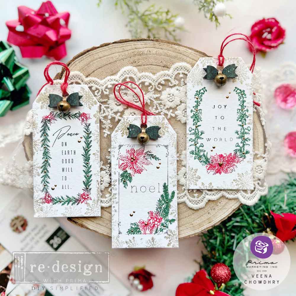 Redesign with Prima -  Christmas Decor Stamps Santa's Helper tags