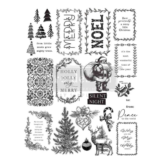 Redesign with Prima -  Christmas Decor Stamps Merry and Bright Christmas