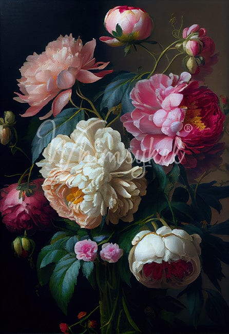 Whimsykel Decoupage Paper - Baroque Peonies