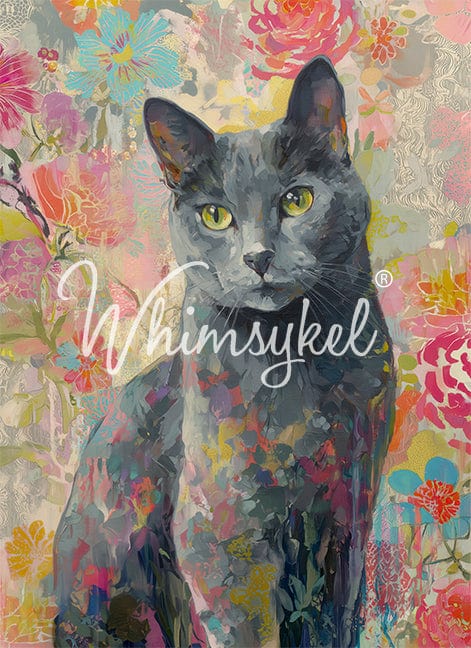 Whimsykel Decoupage Paper - Grey Cat
